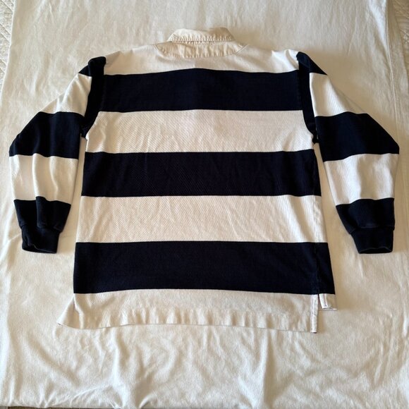 🔥 VINTAGE 90s NAUTICA Rugby Shirt | Navy & White Stripe | Men’s XL | Grail - Picture 2 of 6